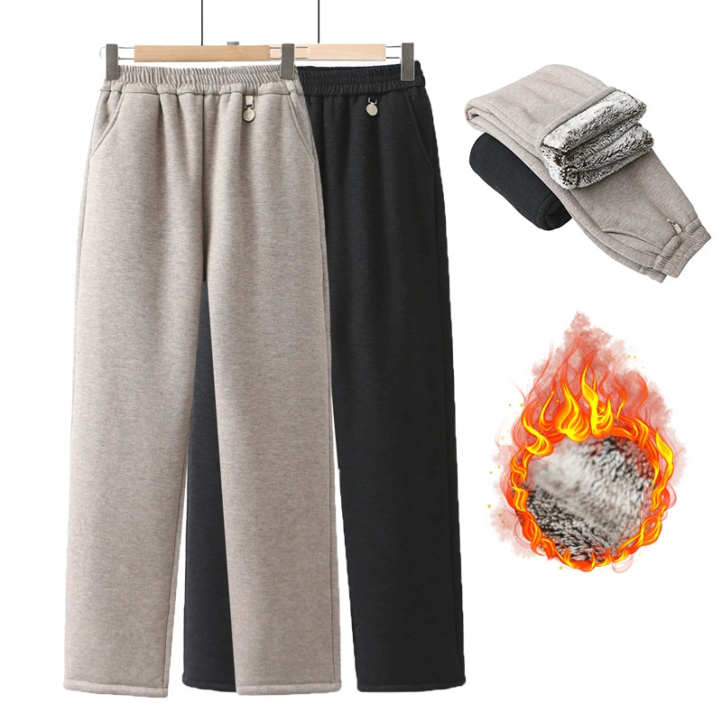 Снежная лисица бархатная толстая мама брюки зимние теплые бархатные брюки среднего и пожилого возраста прямые зимние женские брюки бабушки хлопчатобумажные брюки