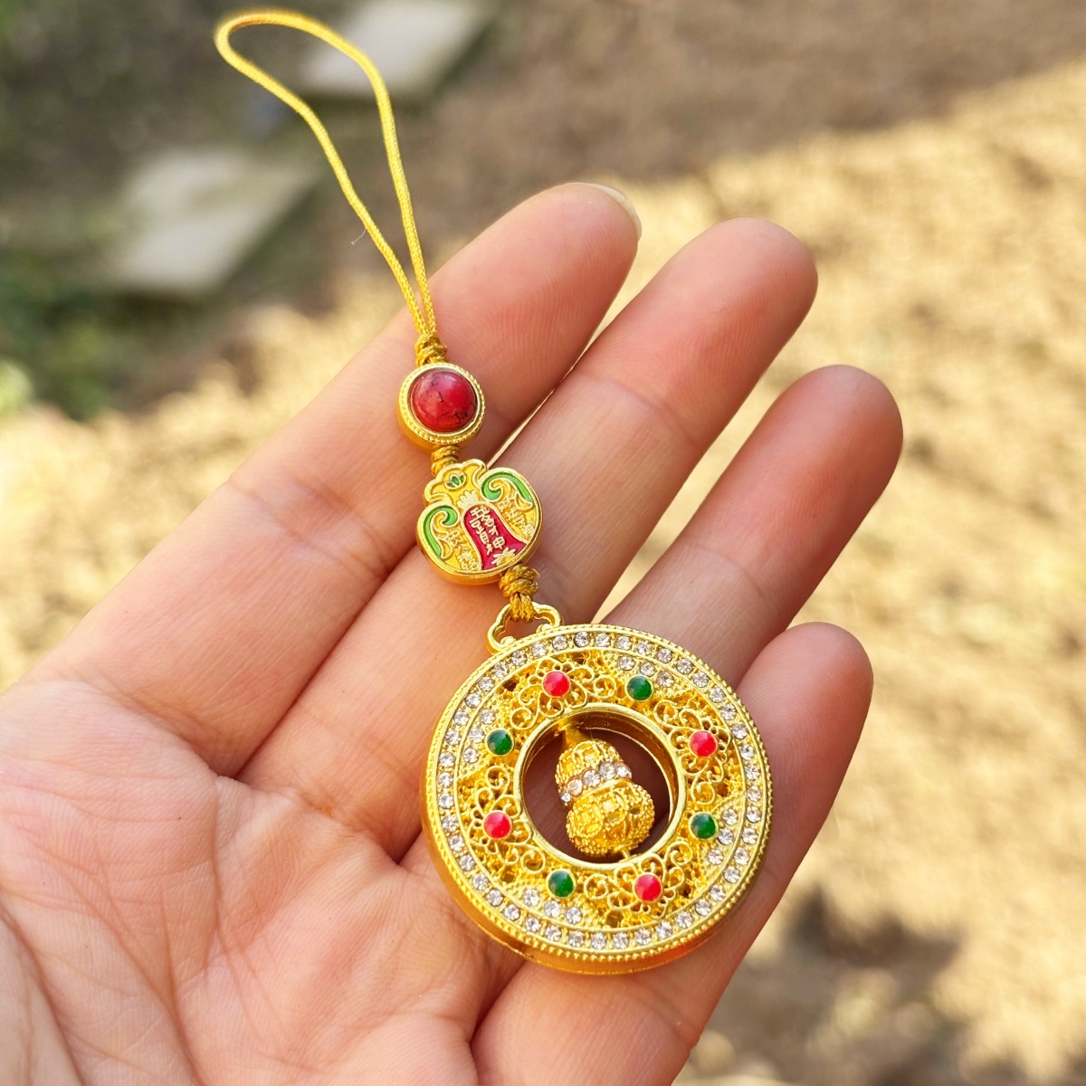 1130 Dây Đeo Điện Thoại Mạ Vàng Thần Tài Năm Chiều Phù Thủy