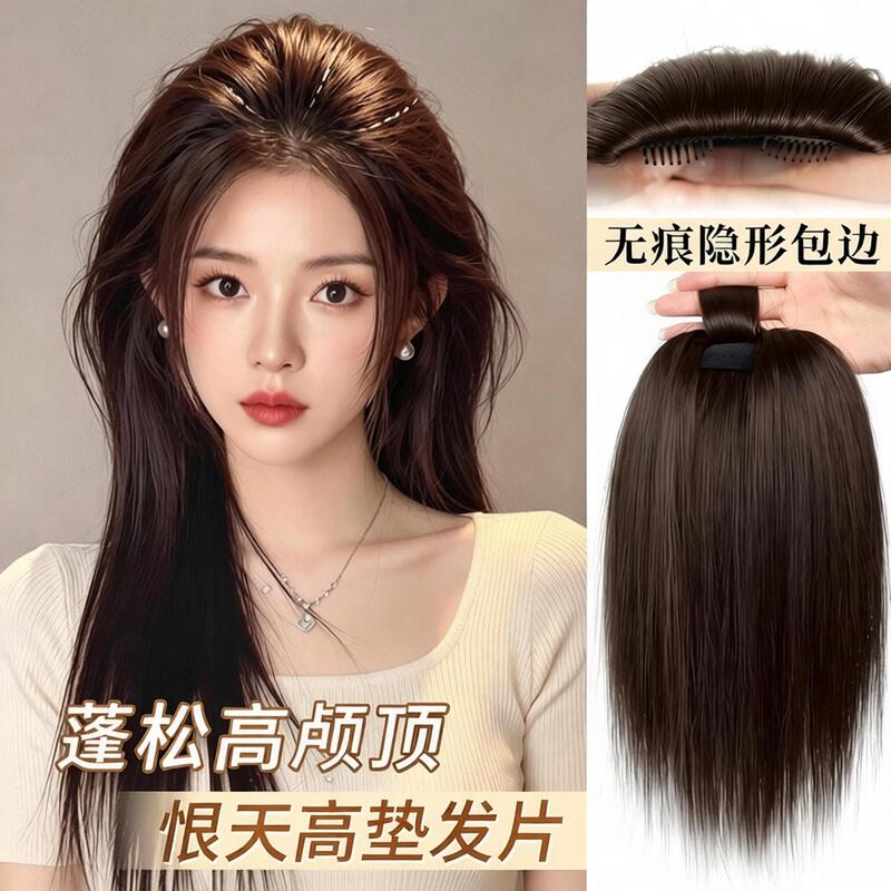 Upgraded and Enlarged Volumizing Hairpiece for Flat Heads, Creating a Fluffy Look and Increasing Hair Volume, Seamless Hair Root Cover-Up Hairpiece