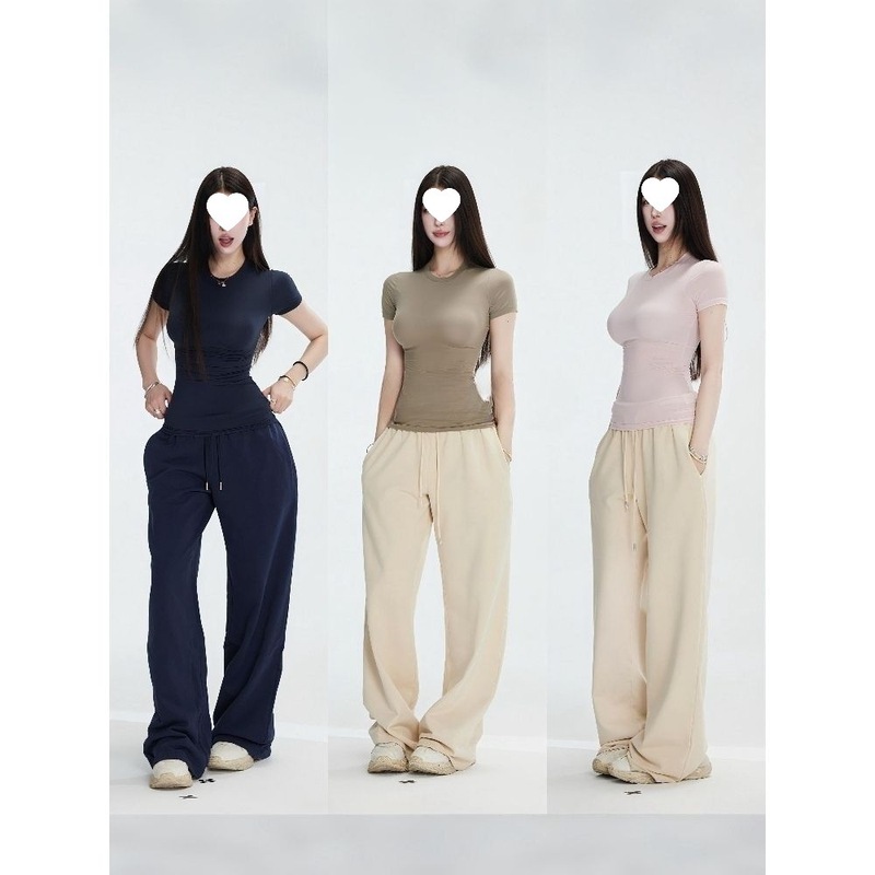 上衣女修身显瘦打底t恤经典新款sk圆领纯色sim短袖内搭春夏|undefined