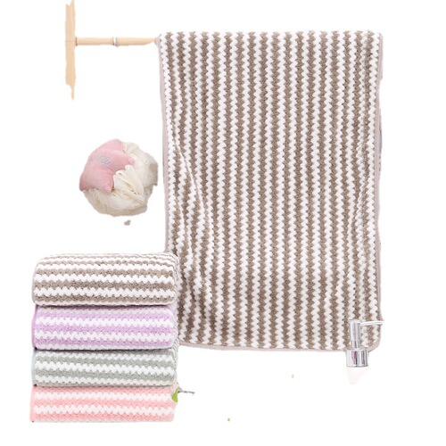 Towels individually packaged coral velvet polyester and brocade gift towels foreign trade water-absorbent color strips cationic welfare LOGO face wash