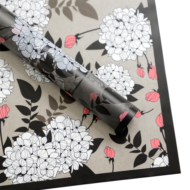 Huaxi hortenida bordes translúcidos papel de embalaje de flores comercio exterior transfronterizo ramo diy florista papel de embalaje de flores