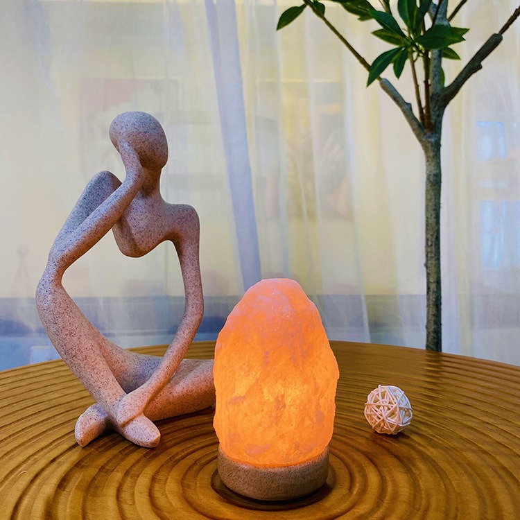 Natural Himalayan halogen salt lamp USB creative night lamp bedside sleep lamp art space home decoration