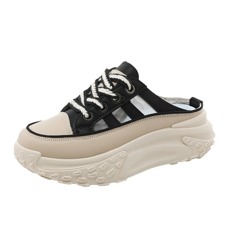 Q072 Nuevas pantuflas caladas para mujer, estilo veraniego, modernas, casuales, transpirables, con suela gruesa que aumenta la altura._voghion.com