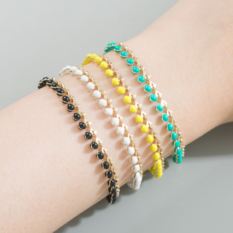 Fashion Solid Color Copper Bracelets Enamel Copper Bracelets