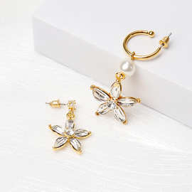 小红书推荐长款锆石真金流苏耳饰女ins韩时尚简约五角星吊坠耳环