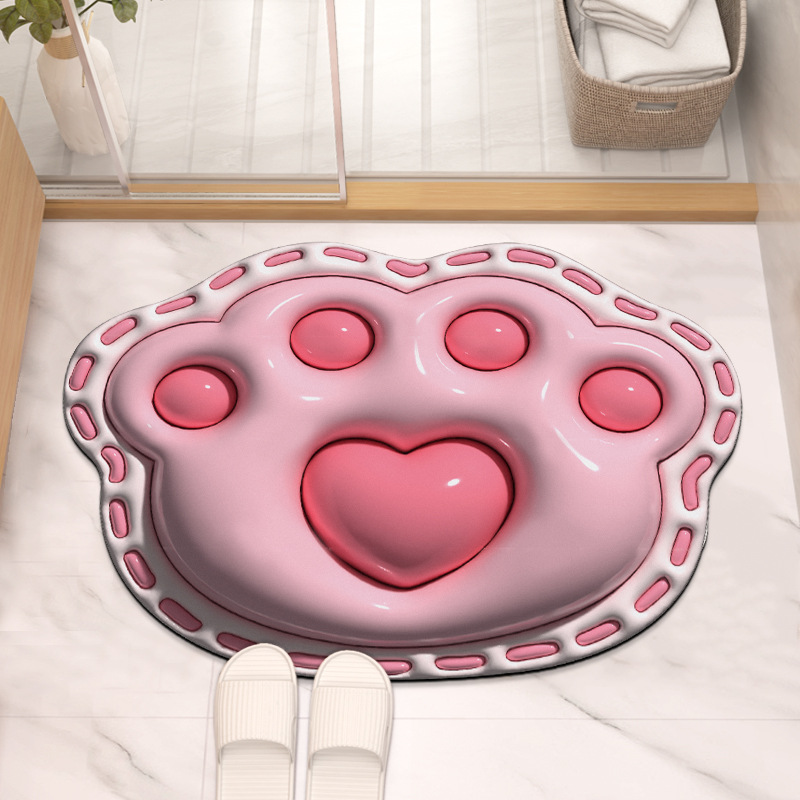 Alfombra de piso de expansión tridimensional 3D baño alfombra absorbente de barro de diatomeas baño puerta del baño alfombra del hogar alfombra antideslizante alfombra del piso