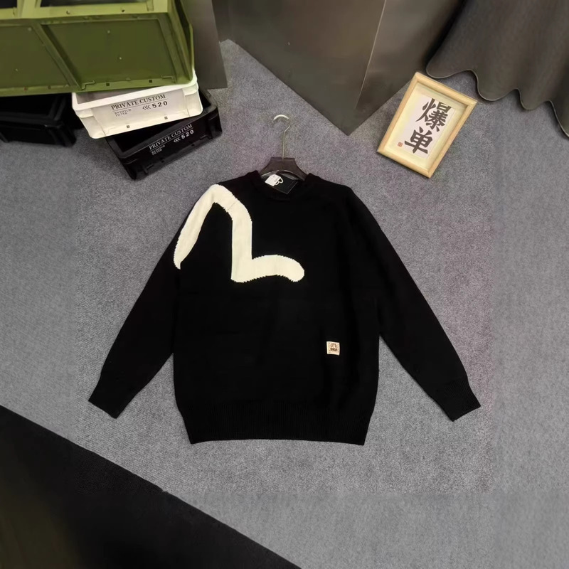 American Retro Fashion Brand Fuzia Luxury Knit Sweater Autumn and Winter Loose Versatile Trendy Large m Couple Student Top