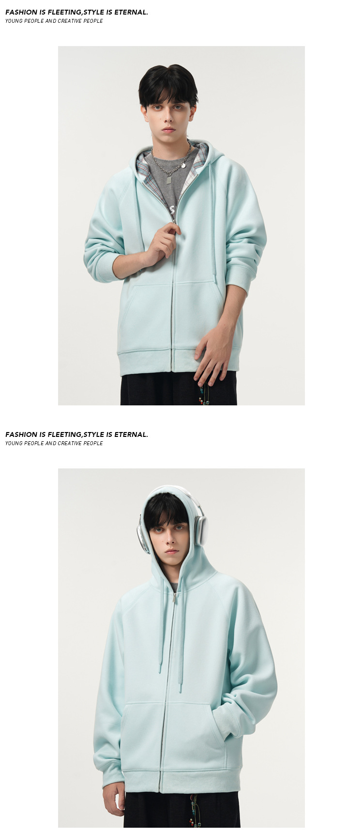 Schwerer Oversize Kapuzenpullover Mit Blumenmuster Für Paare_voghion.com