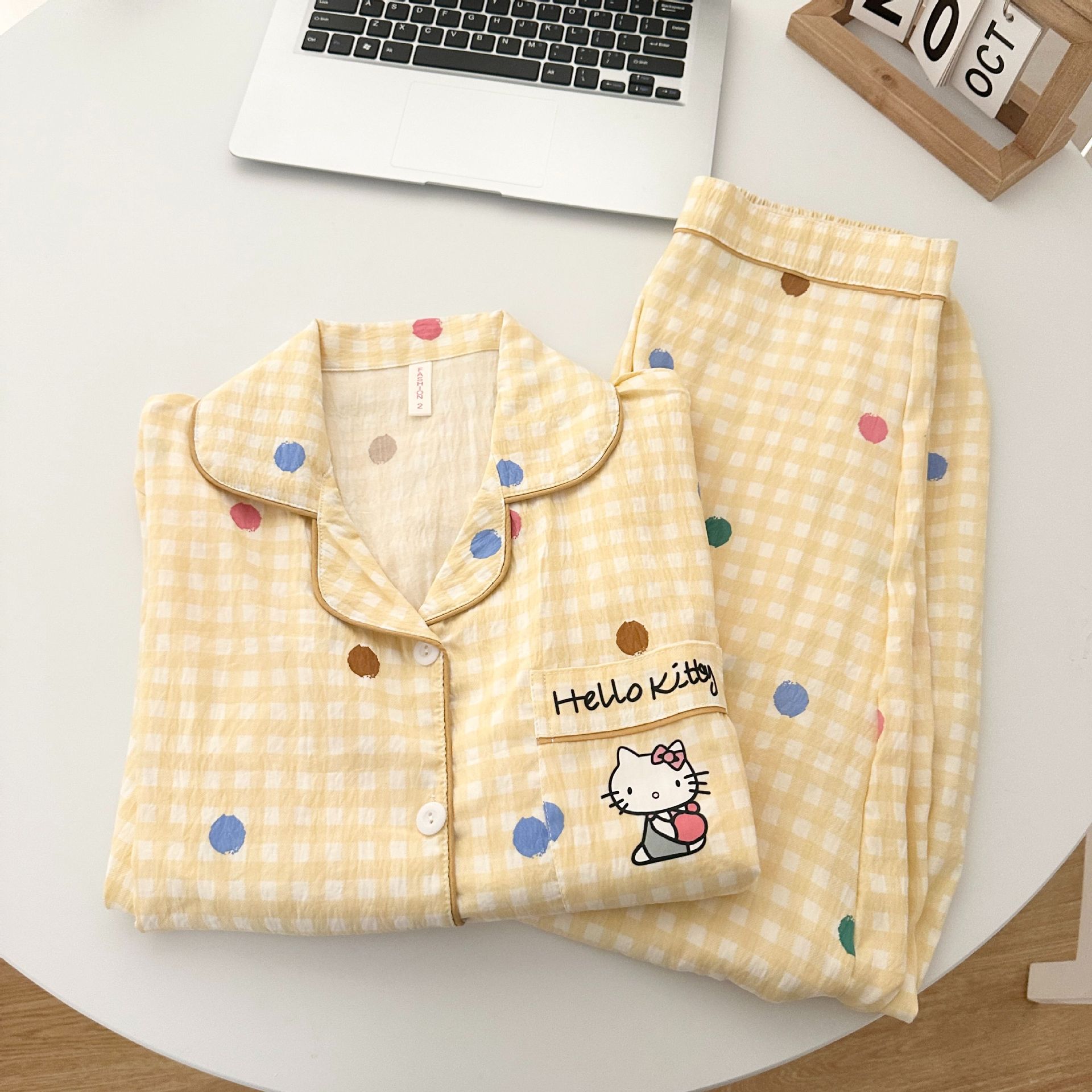 Libro rojo recomienda estrellas perros nubes algodón pantalones de manga larga pijama set de primavera nueva ropa para el hogar se puede usar fuera