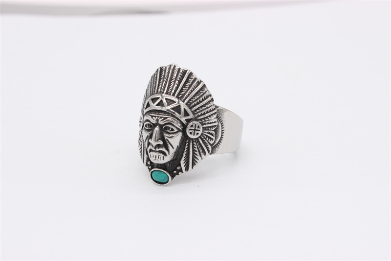 304 Stainless Steel Material Wholesale Jewelry Retro Punk Pharaoh 304 Stainless Steel 18K Gold Plated Rings
