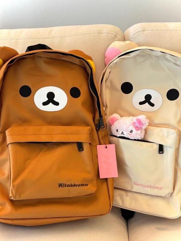 新しい日本のかわいいクマブラウン大容量漫画バックパックカジュアル多用途学生ソフトガールバックパックスクールバッグ|undefined
