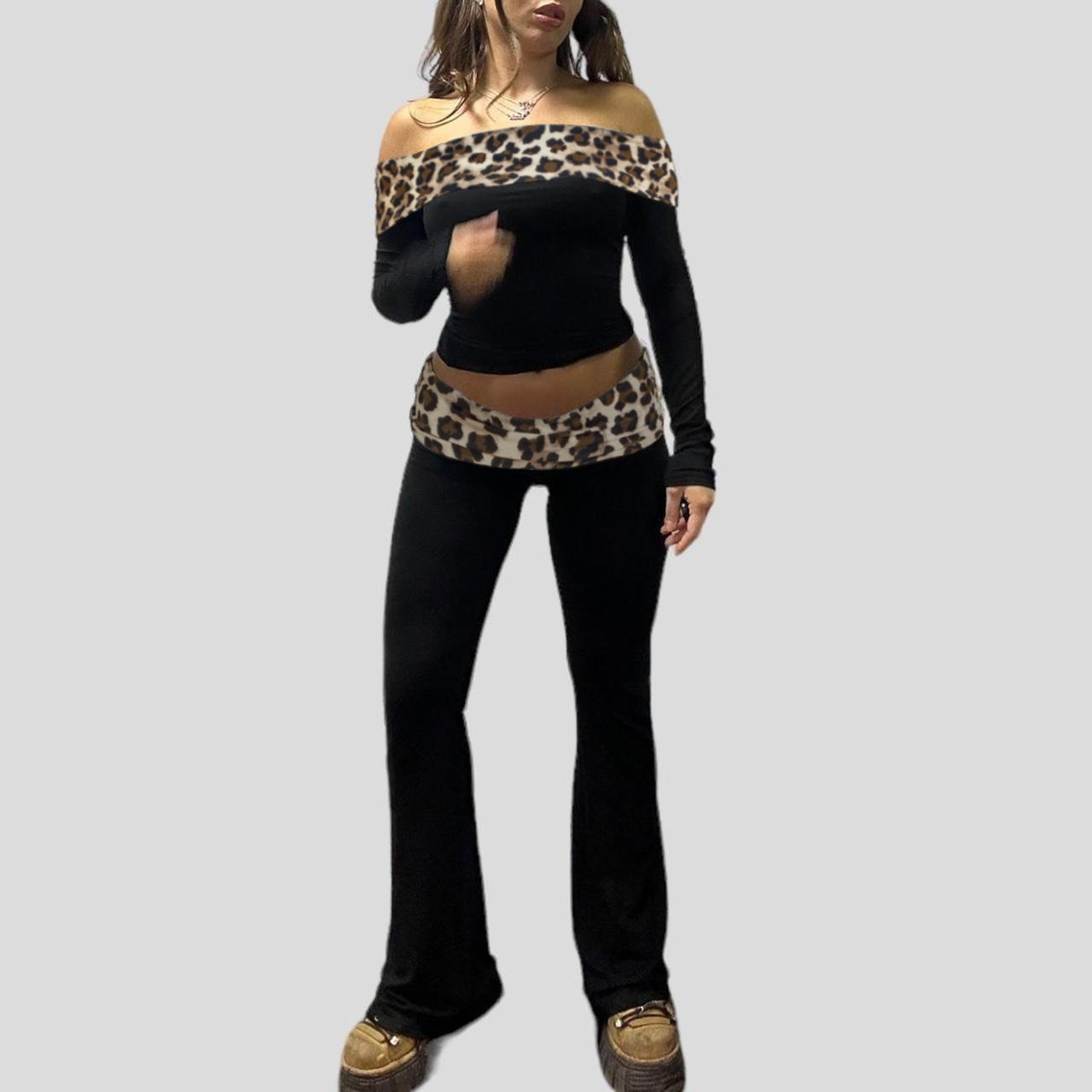 2025 bahor-yozgi Eyro style leopar printli uzun qo'l