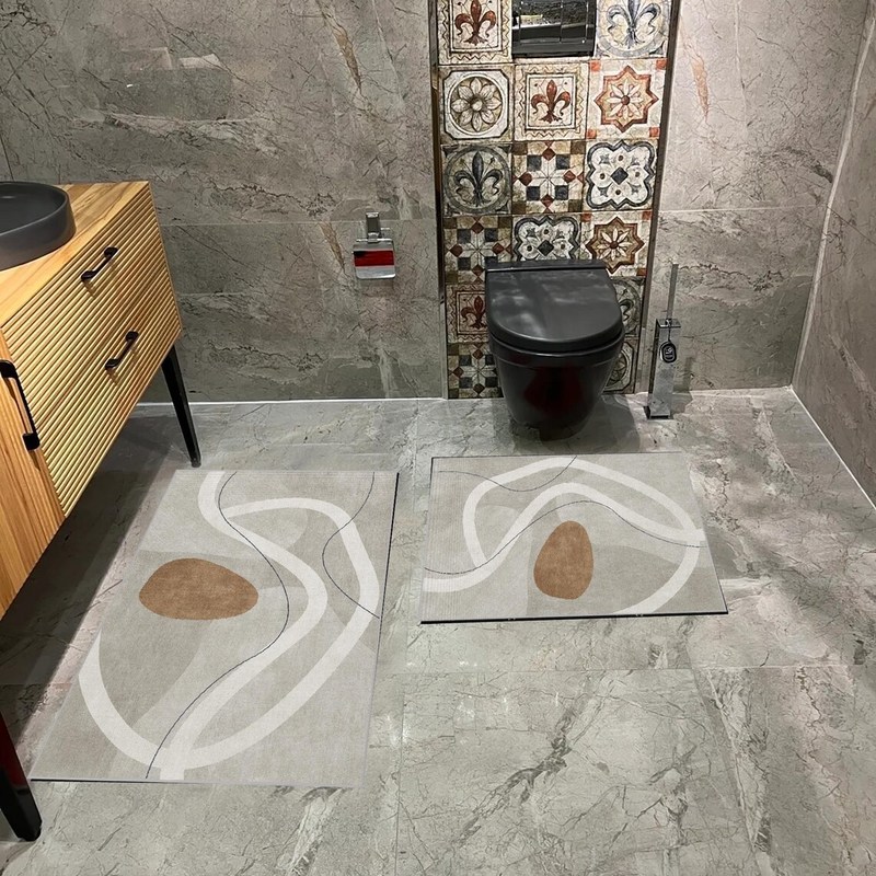 北欧轻奢卫生间地垫几何浴室吸水防滑垫厨房吸油耐脏地垫玄关垫|undefined