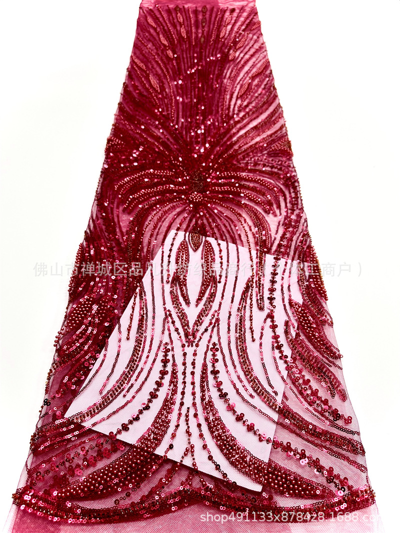 Moda Gaoding Suzhou fabricantes de ropa de moda al por mayor transfronterizos puntos de cuentas de lenteja tela de encaje image 18