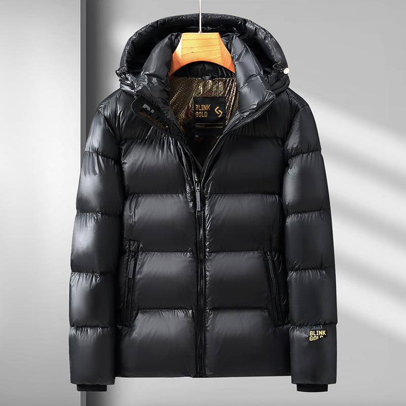 High-quality popular black and gold cotton coat for men, 2026 new model, loose fit, versatile, warm, thickened cotton jacket, unisex trendy style