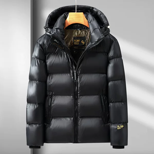 High-quality popular black and gold cotton coat for men, 2026 new model, loose fit, versatile, warm, thickened cotton jacket, unisex trendy style