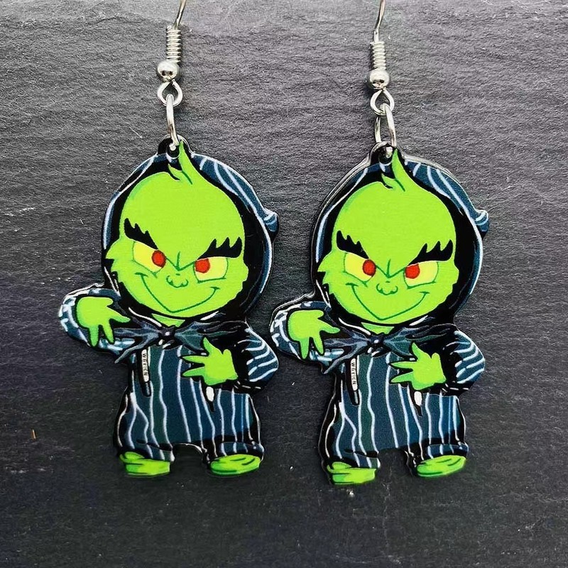 クロスボーダーヨーロッパとアメリカのハロウィンかわいい猫アクリルカボチャゴーストスカルイヤリングイヤリング女性のための絶妙な|undefined