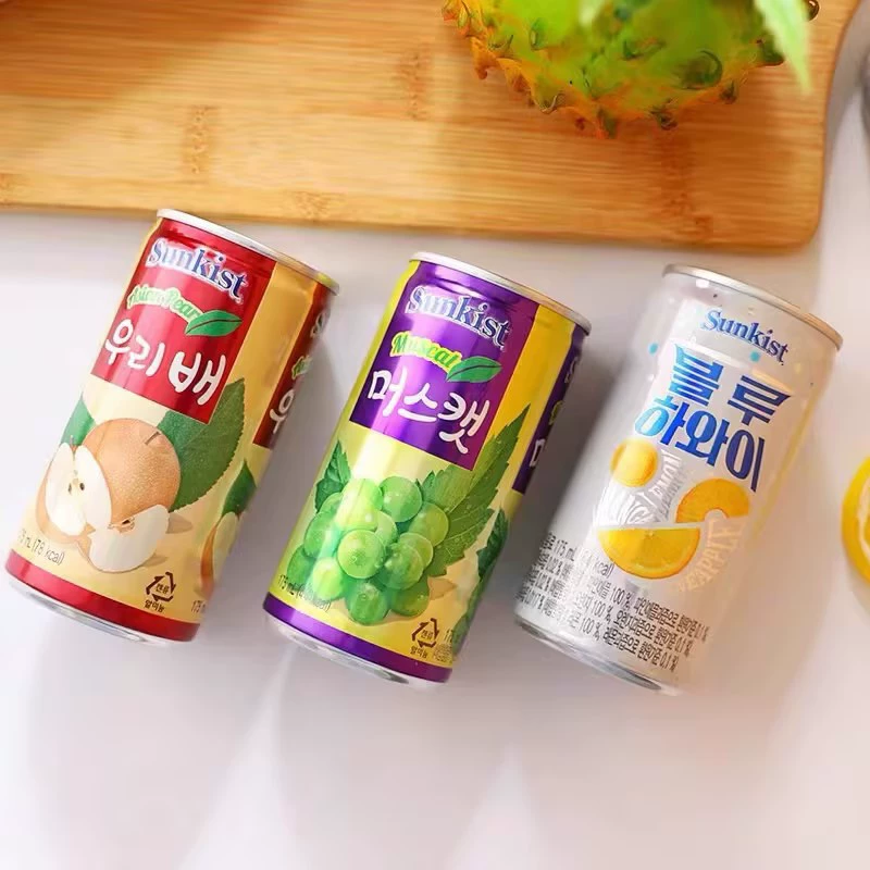 Южная Корея импортированная sunkist новаторский виноградный напиток фруктовый вкус напитки<консервированные> мини банки 175 мл