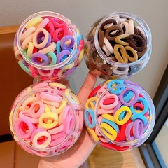 高弾性缶詰子供用ヘアバンド、カラフルなタオルリング、ポニーテールヘアロープ、髪を傷つけないゴムバンド、ベビーヘッドバンド、親指リング