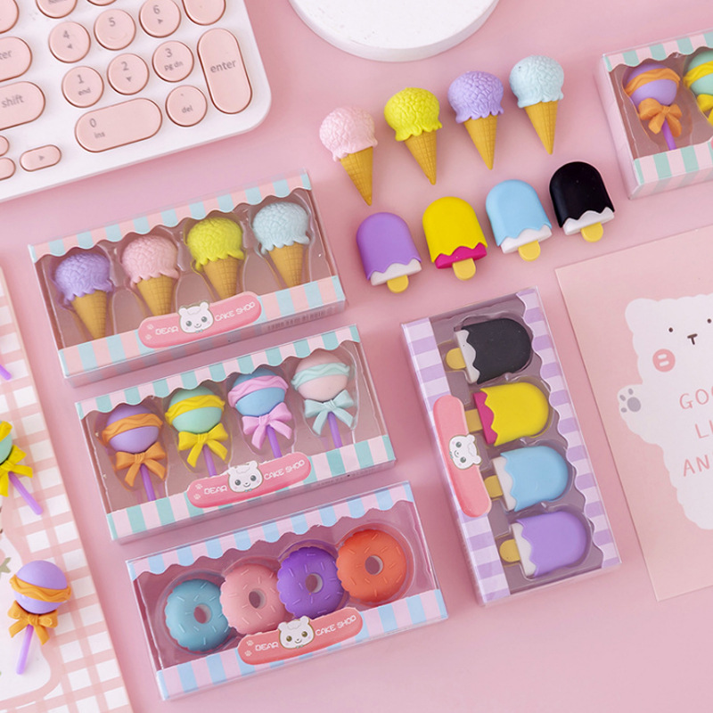 卡通橡皮擦可拆卸甜點橡皮創意可愛幼兒園專用禮物小獎品擦不留跡