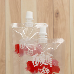 酸梅湯透明一次性吸嘴袋 自立飲料袋酸梅湯果汁飲料自立吸嘴袋子