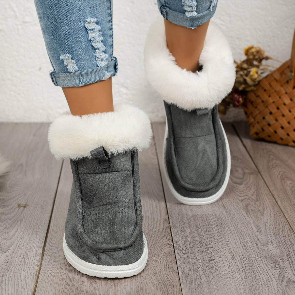 Women's platform warm comfortable fashion simple generous snow boots_voghion.com