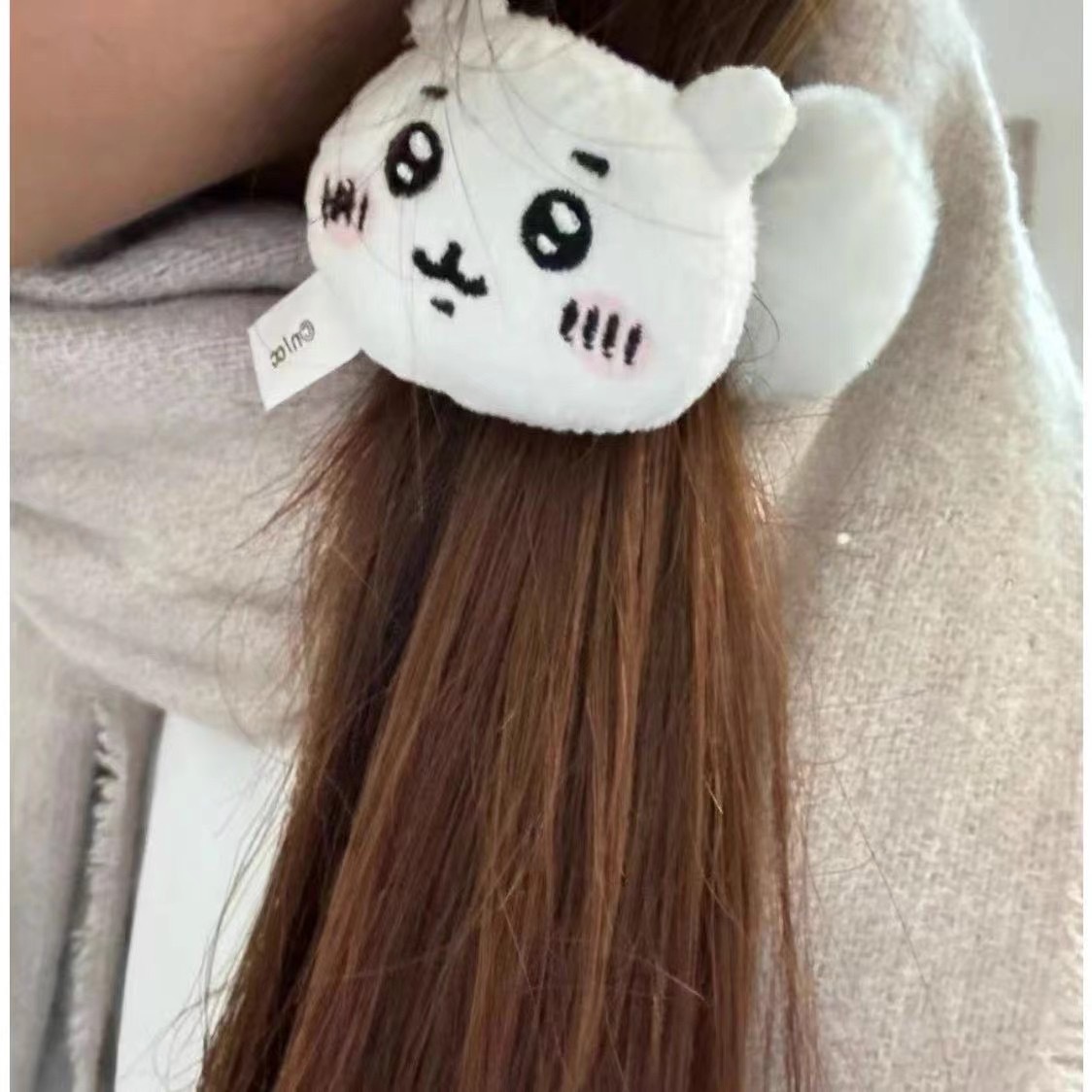 Jiyikawa 소녀 하트 헤어 밴드 플러시 머리띠 Usachi Xiaoba 만화 귀여운 학생 포니 테일 헤어 로프 헤어 액세서리