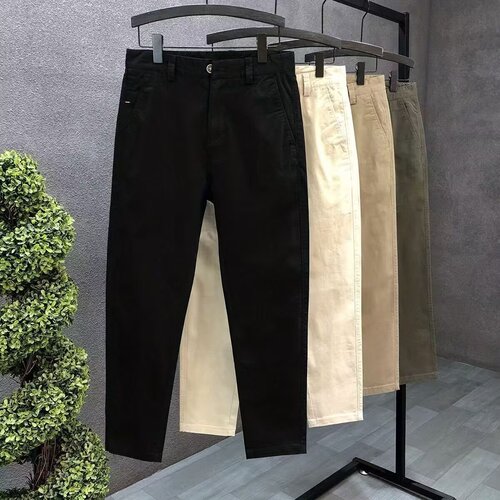 High-Quality Spring, Summer, Autumn Slim-Fit Straight Leg Men's Harlon Nine-Foot Casual Suit Pants from Trendy Brand