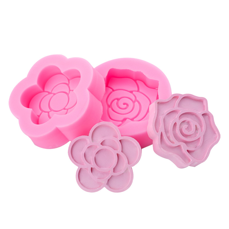 Camelia Rose forma de silicona molde coche aire acondicionado salida aromaterapia vela yeso hecho a mano jabón Accesorios