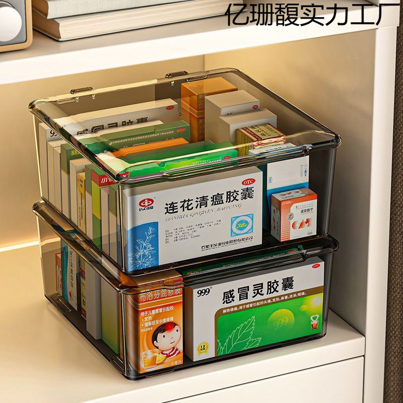 大容量ボックスファミリーメディスンボックス大型フリップトップ引き出しオーガナイザーキャビネット家庭用収納ボックス|undefined