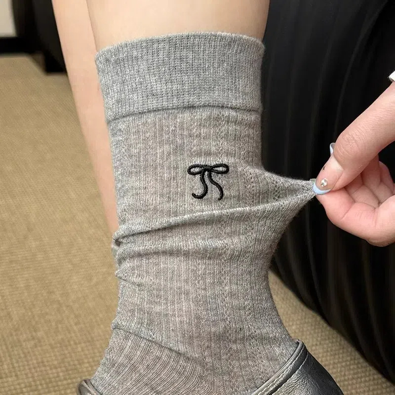 Piled socks children summer bow tube socks spring and autumn college style Mary Jane small leather shoes Zhuji socks wholesale