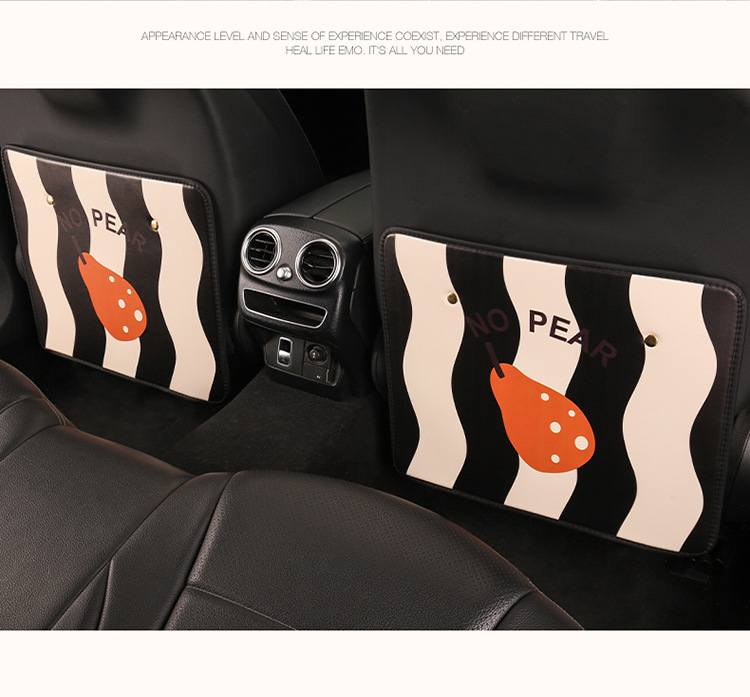 Personalized Striped Car Seat Back Anti-Kick Pad Car Seat Back Anti-Fouling Pad Dirt-Resistant Anti-Dirt Pad Backrest Hanging Type