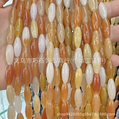 Zərgərlik ara hissələri stone loose beads, spacer beads - natural-golden-silk-jade-616mm