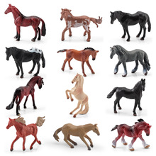 跨境静态迷你实心骏马马匹摆件儿童科教认知12款世界名马模型套装