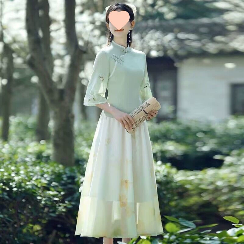 Cheongsam, set, Hanfu, Chinese style