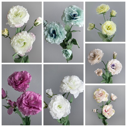 4 Head Lisianthus Artificial Flower Wholesale Manufacturer, Exotic Home Decoration, Wedding Handheld Flowers, Fake Flowers DY-397