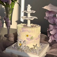 2025母の日の願い事の池のケーキの装飾の置物の美しい真珠のドリルの蝶のmomのお母さんの祝日のプラグイン