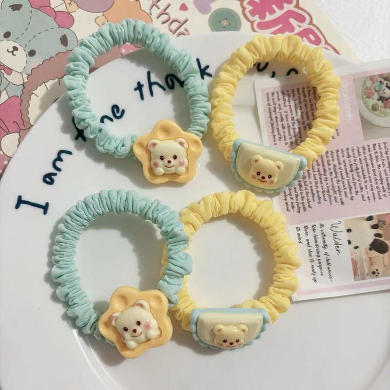 かわいいミルキークマのヘアバンド、甘いガーリーハートの小腸リング、インスタイルの漫画の小さなゴムバンド、女性用の多用途なヘッドバンド|undefined