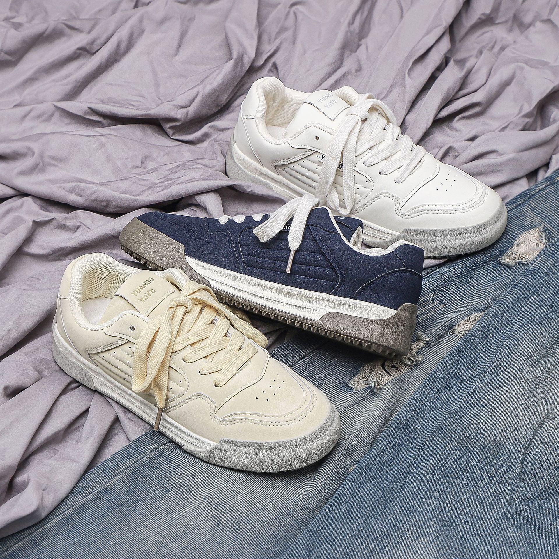 Zapatos de pan para hombres, zapatos de pan para hombres, 2025 nuevos zapatos de primavera y otoño, zapatos deportivos casuales de cuero para hombres, zapatos de skate para hombres
