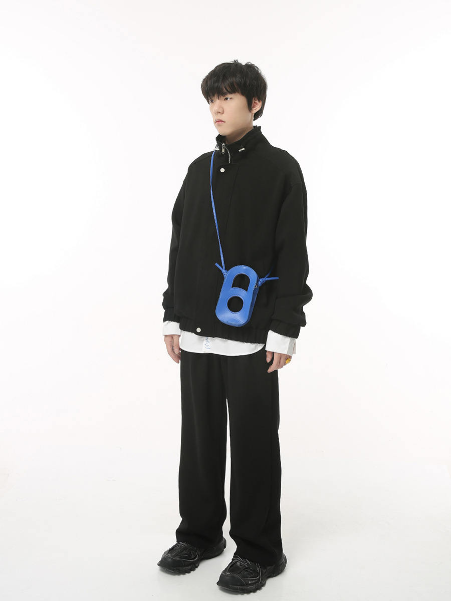 Mtlclothes ropa de los hombres | 2023 otoño nueva suelta deportes stand collar pantalones simple traje casual