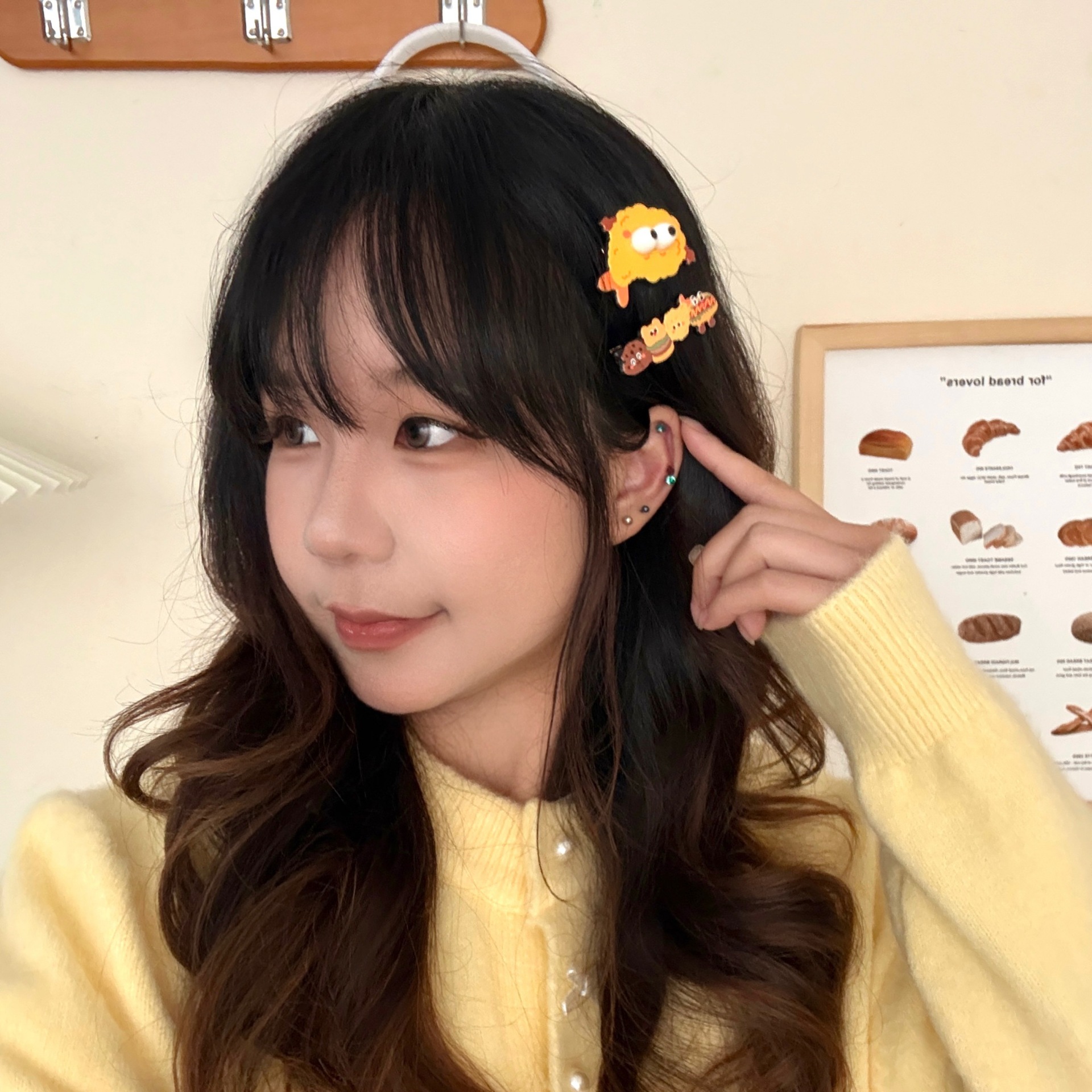 Creativa pinza para el cabello de pollo frito McDonald's, comida divertida, clip de flequillo, clip lateral, corazón de niña, pinza para el cabello rota de todo fósforo, accesorios para el cabello de simulación