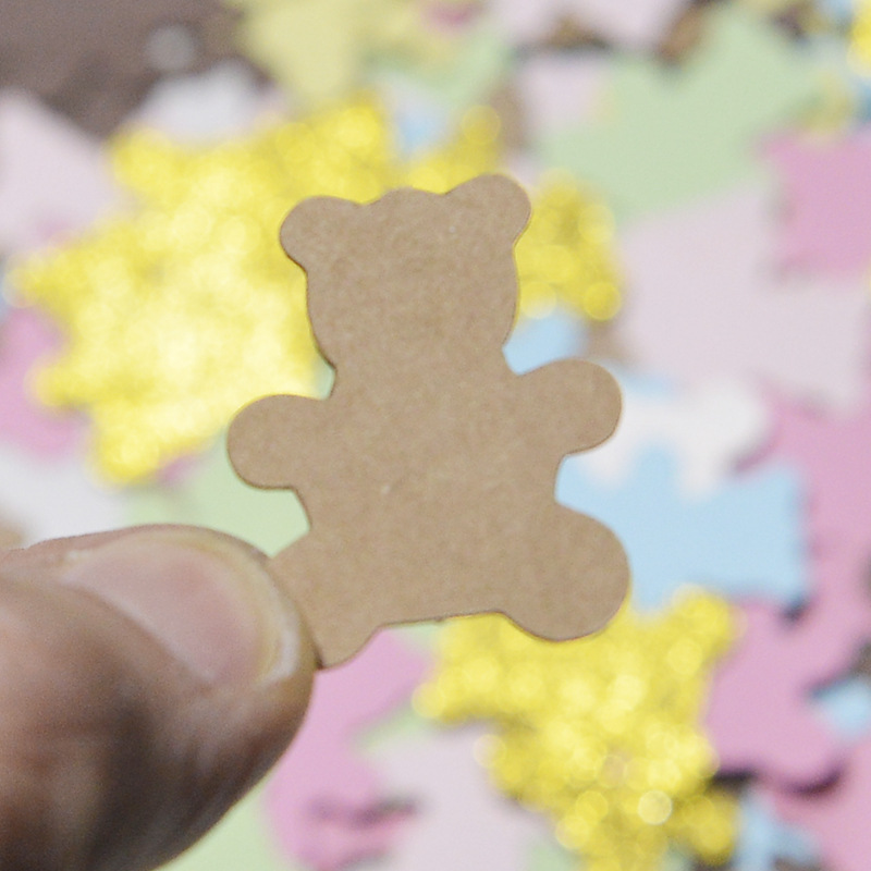 Tema del partido mesa de postre mesa de escritorio decoración oso colorido papel trozos 100 piezas de acrílico