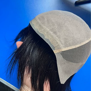 男士光头胶粘专用一圈pu头套取模定制服帖前顶仿真头皮真人发丝