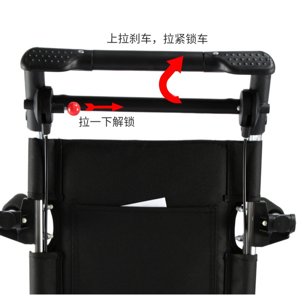 Qishide silla de ruedas plegable ligero portátil ultra-ligero de aleación de aluminio ancianos discapacitados caminando ancianos carro portátil