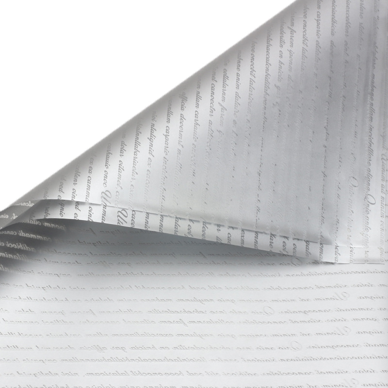 Huaxi pequeño inglés papel hansu flor al por mayor papel de embalaje ramo material de embalaje impermeable niebla material de florista