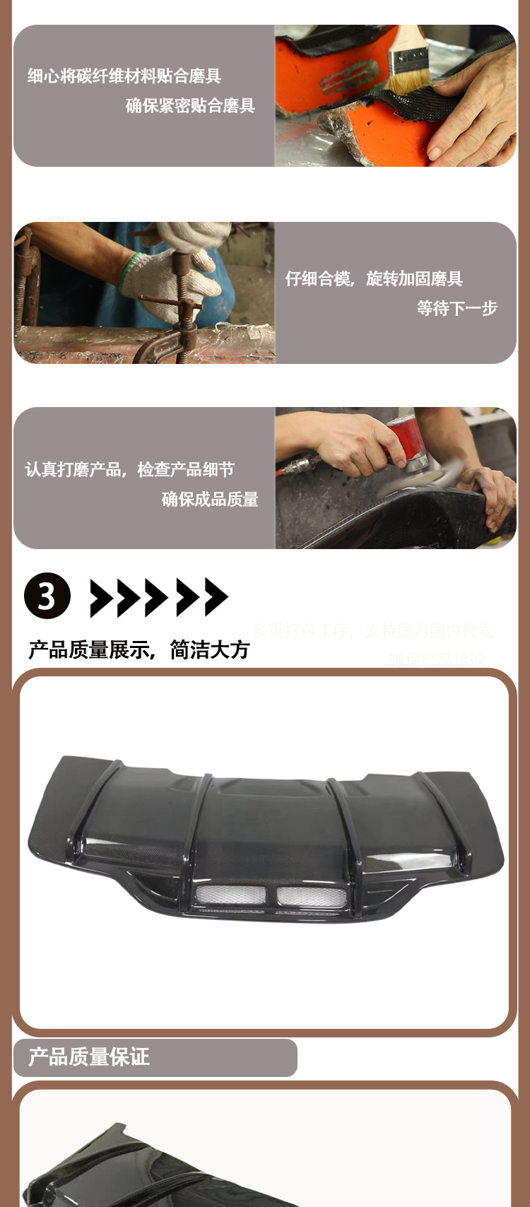 Carbon fiber rear lip tail lip rear spoiler for Mercedes-Benz W205 C63 PSM from 2015 to 2021