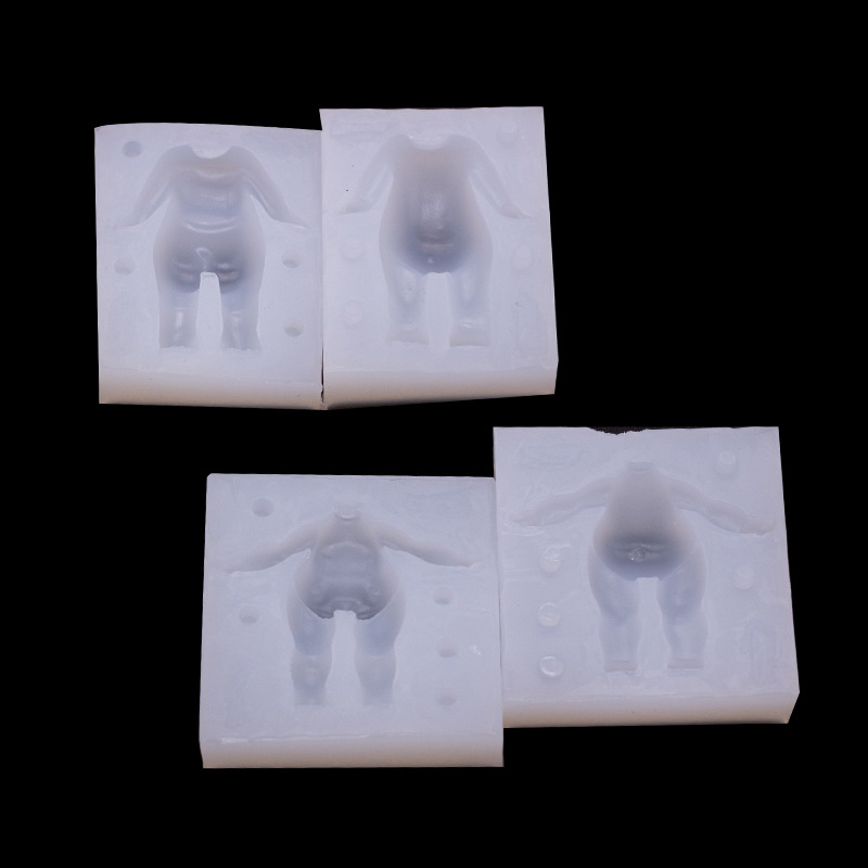 Personaje de dibujos animados Q versión cuerpo molde de silicona muñeca accesorios de producción hechos a mano molde de cerámica suave de arcilla ultraligera