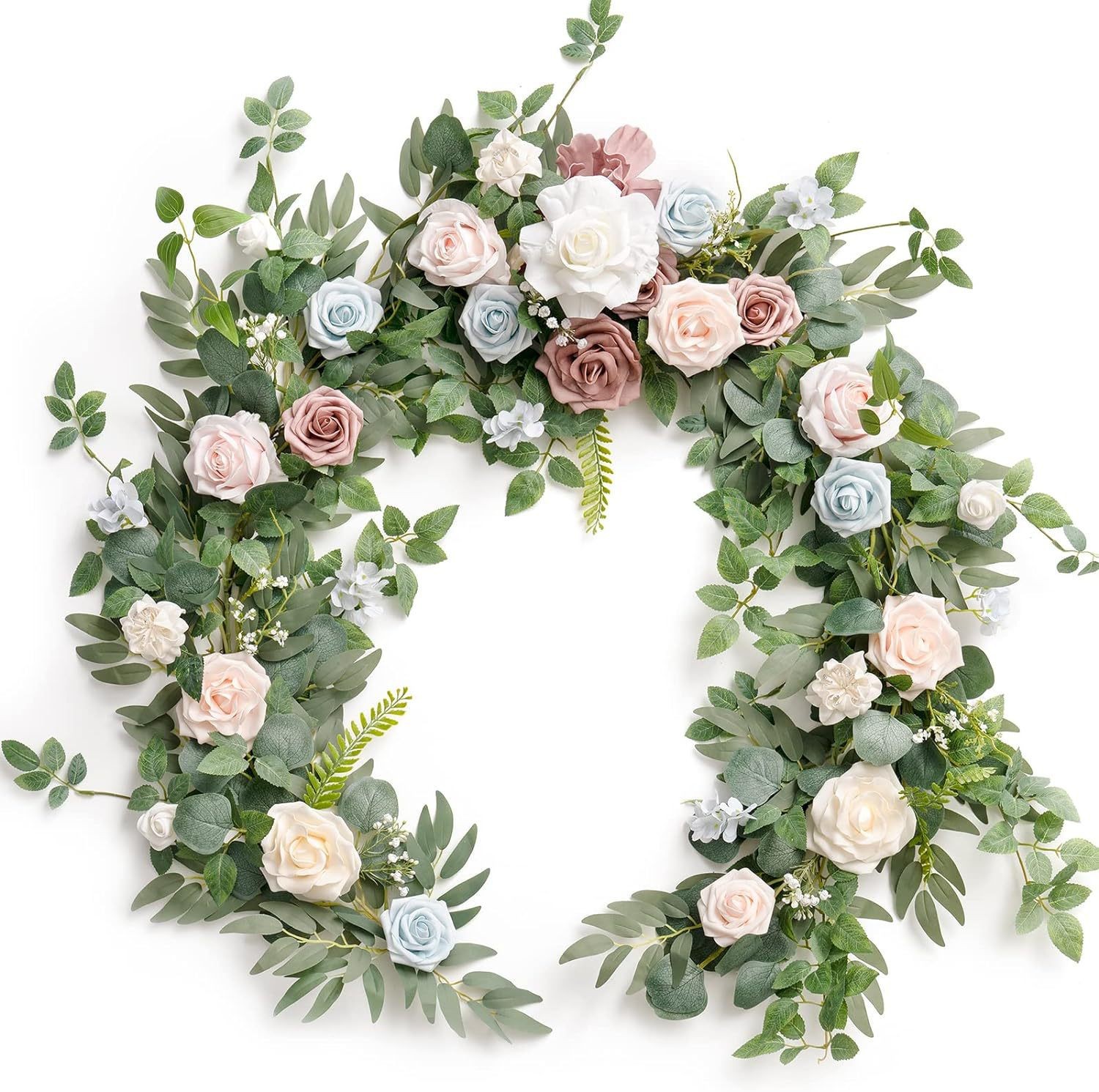 Mesa de simulación de boda decoración de flores mesa de banquete de cumpleaños diseño de flor de ratán largo centro comercial ventana vid Flor de arrastre