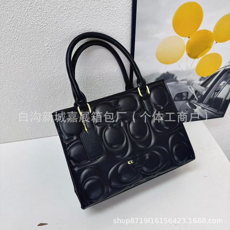 跨境女包2025新款个性设计纯色压痕流行字母托特斜挎包bags手提包|undefined